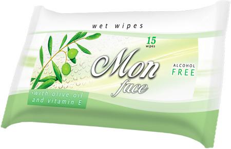 Wet Wipes- Mon Face with Olive oil and vitamin E