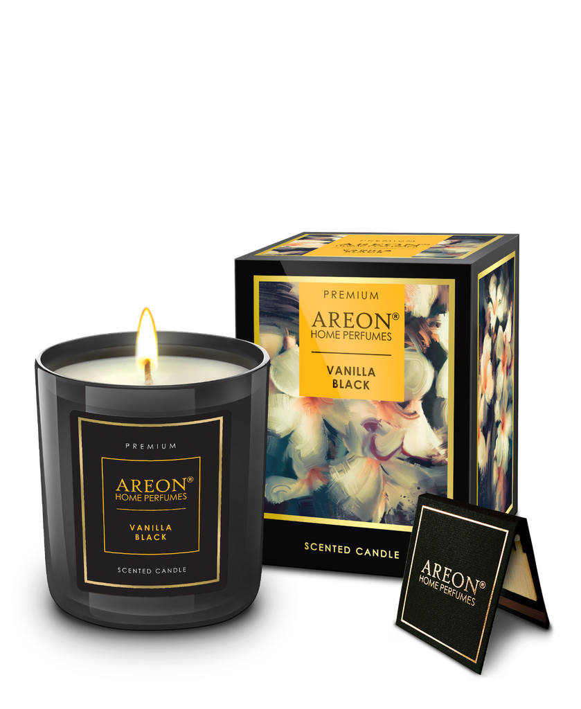 Areon Home Premium Scented Candle Vanilla Black