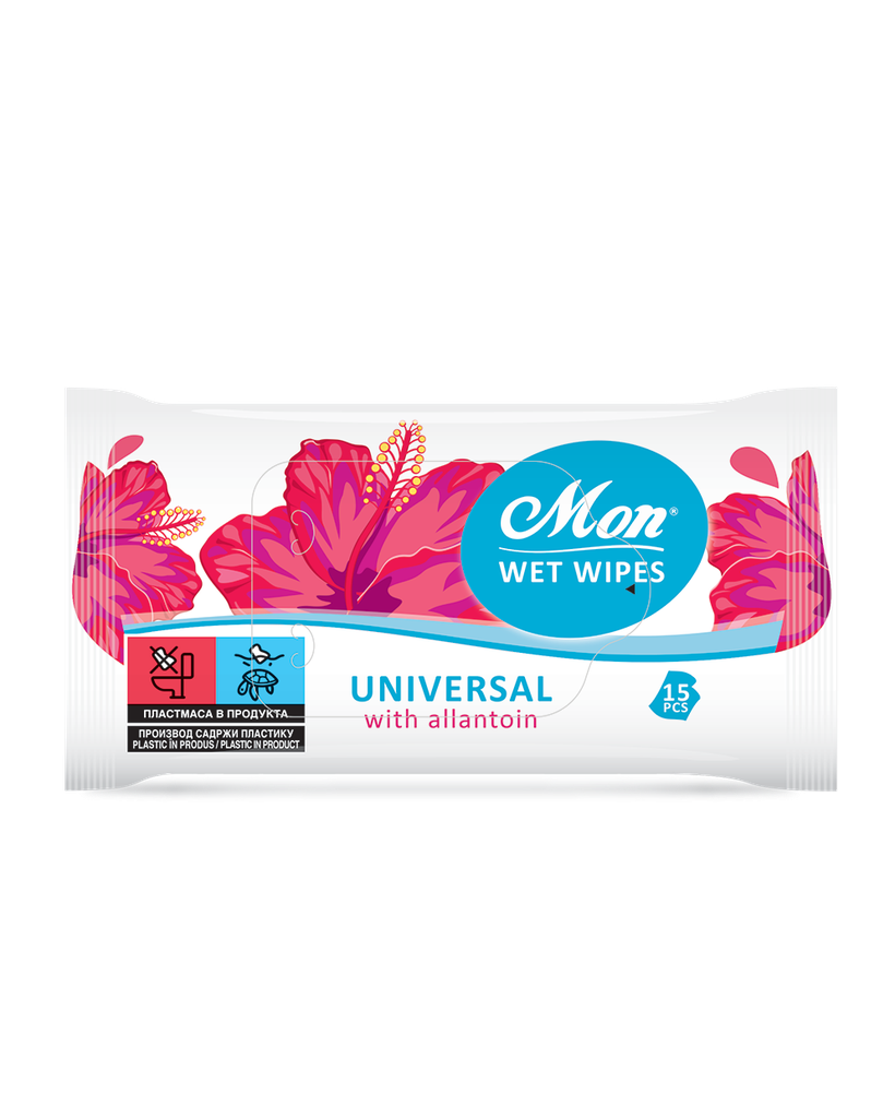 Wet Wipes 15 pcs - Mon universal with allantoin