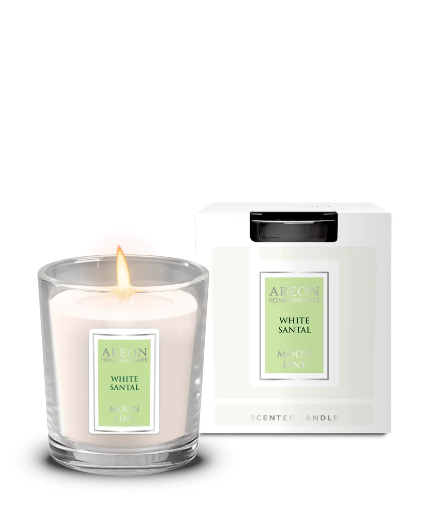 Areon Home Premium Scented Candle Moon Line White Santal