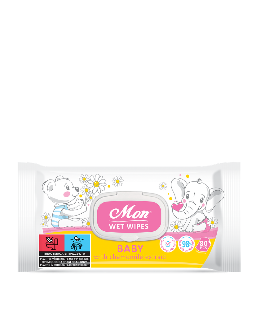 Wet Wipes 80 pcs - Mon baby with chamomile extract
