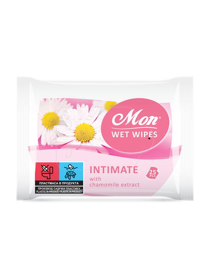 [14993] Wet Wipes 25 pcs - Mon intimate with chamomile extract