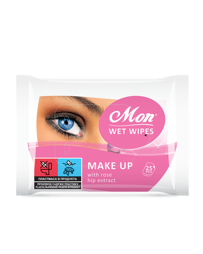[14994] Wet Wipes 25 pcs - Mon make up with rose hip extract